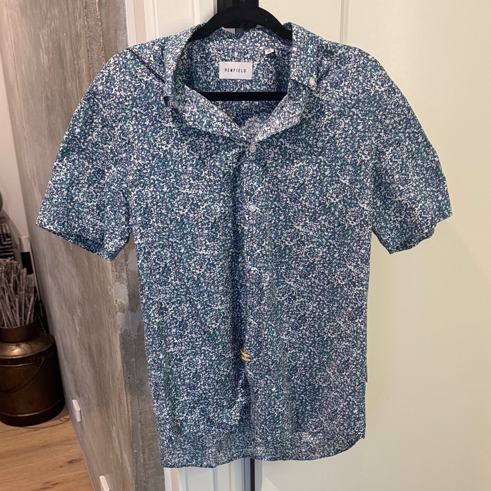 Penfield Blue and White Floral Men's Shirt